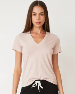 MONROW Basic V Neck CHALKPINK New